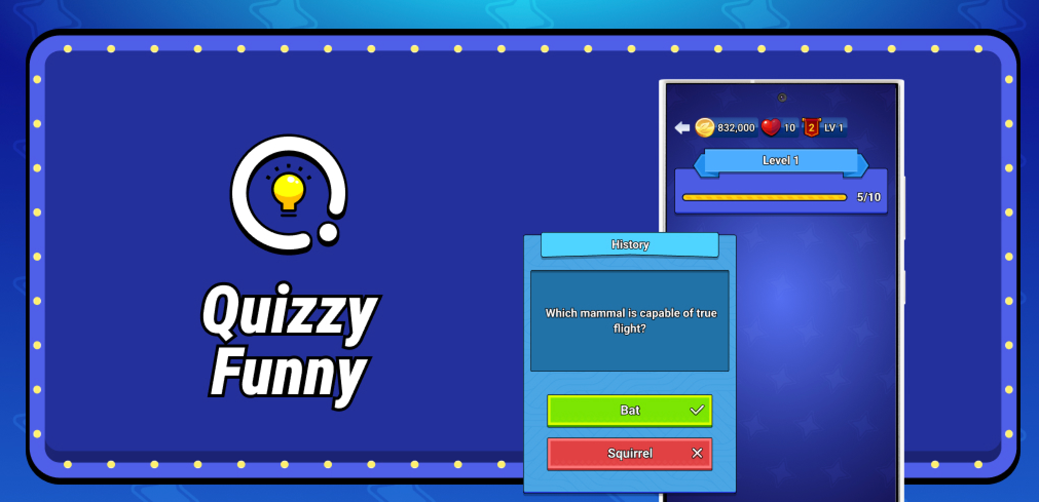 QuizzyFunny App Mockup